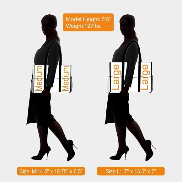 Utility Water Resistant Tote Bag with 13 Pockets, Top Zipper Closure & Thick Bot - Picture 5 of 6